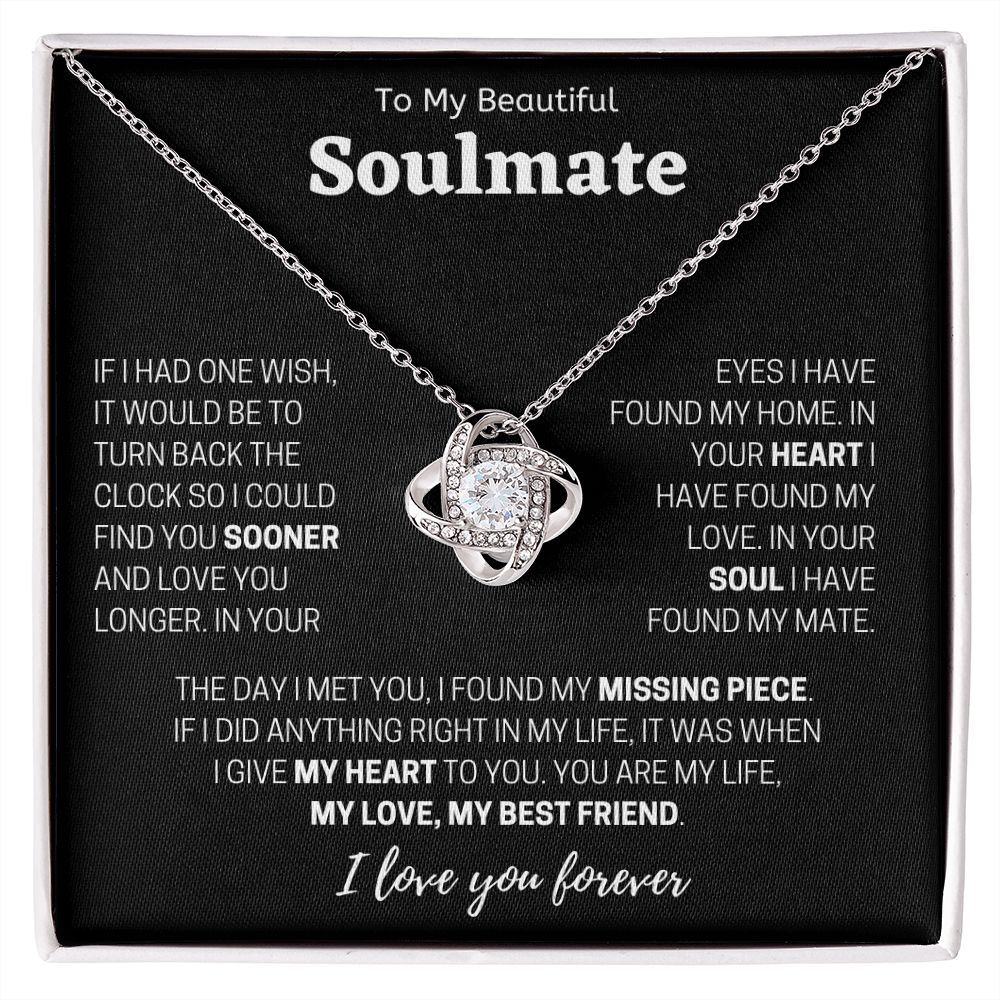 To My Beautiful Soulmate Love Knot Necklace