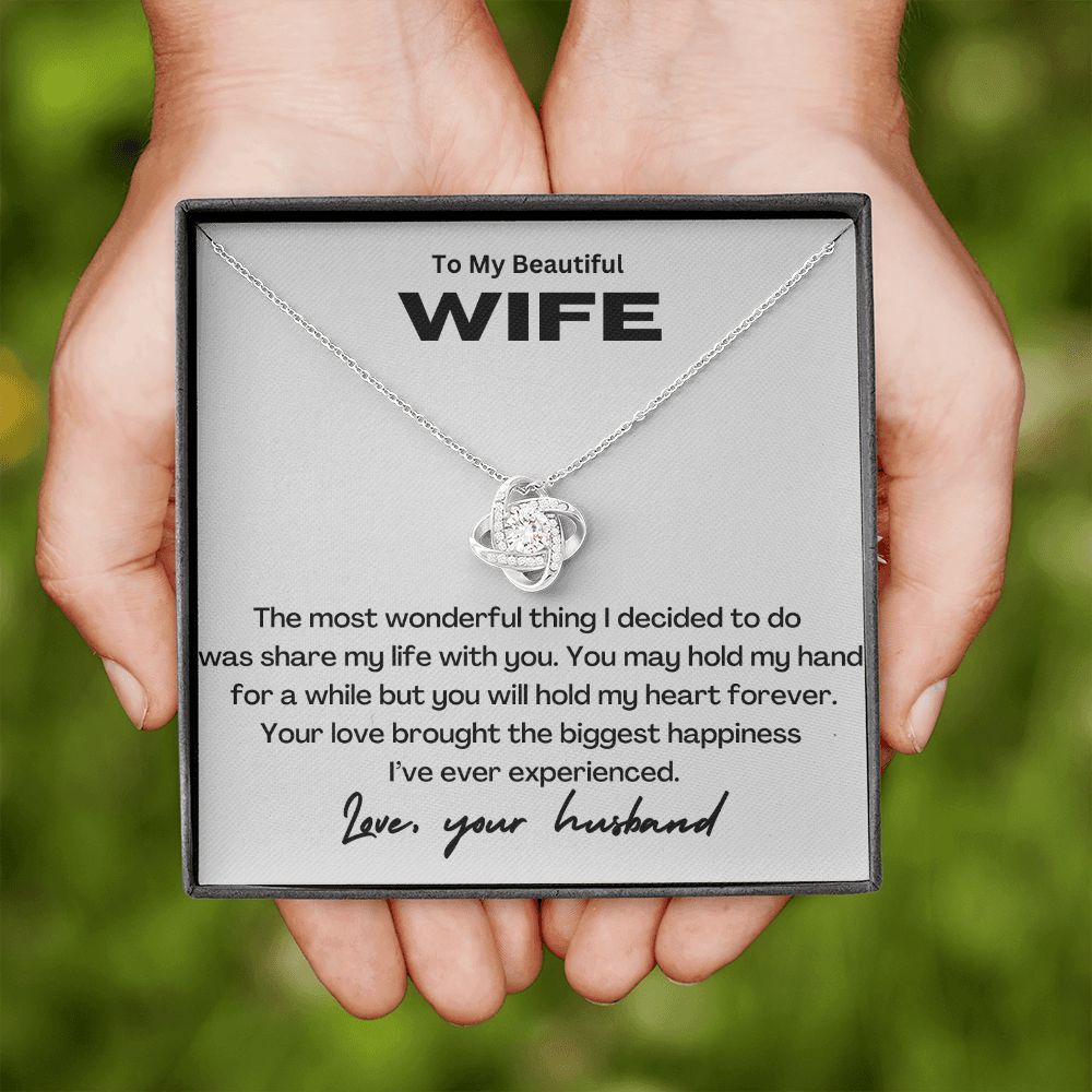 To My Beautiful Wife Love Knot Necklace