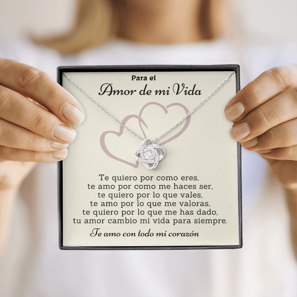 Para el Amor de mi Vida, Collar Nudo de Amor. Te quiero por como eres.