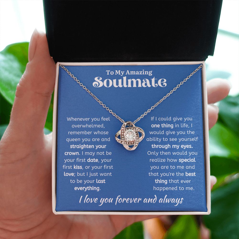 To My Amazing Soulmate Love Knot Necklace