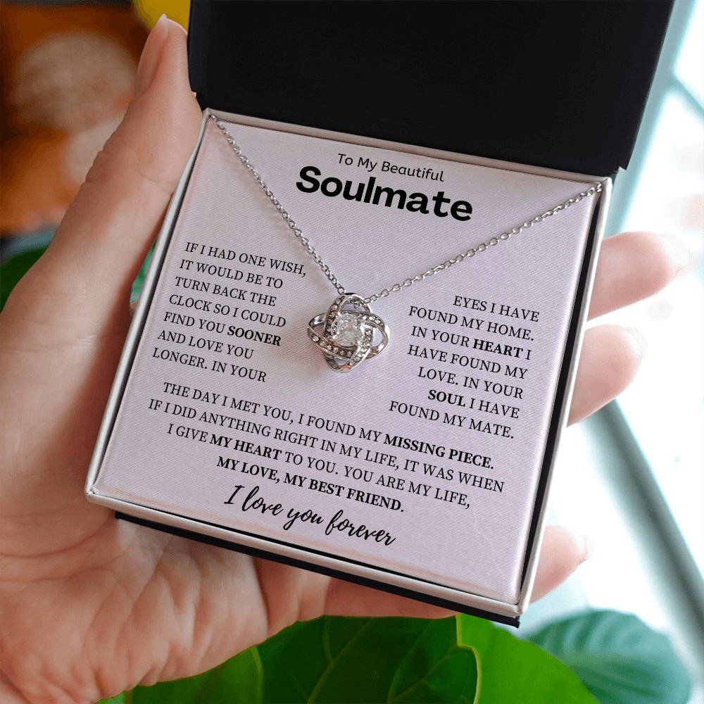To My Beautiful Soulmate, Love Knot Necklace