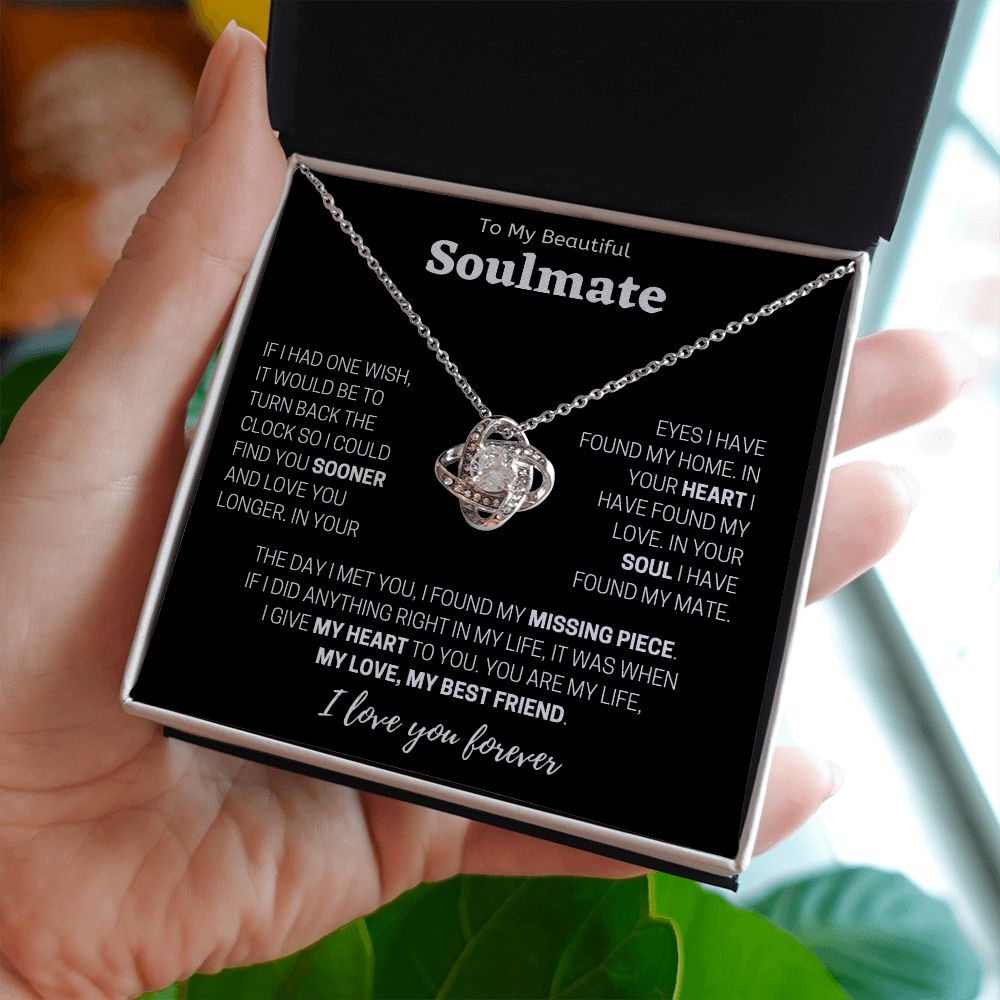 To My Beautiful Soulmate Love Knot Necklace