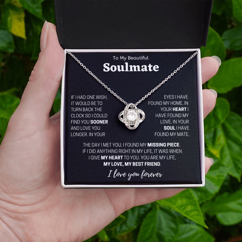 To My Beautiful Soulmate Love Knot Necklace