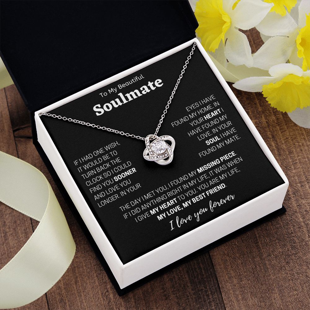 To My Beautiful Soulmate Love Knot Necklace