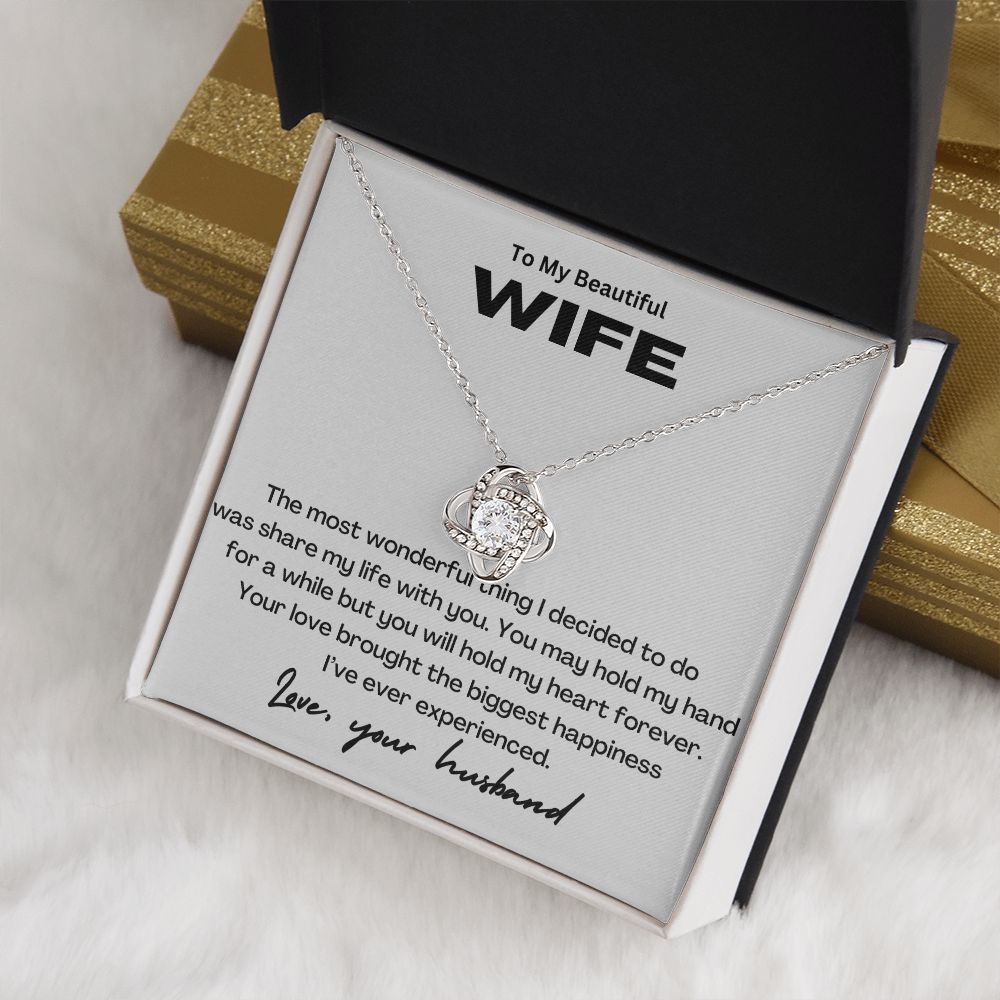 To My Beautiful Wife Love Knot Necklace