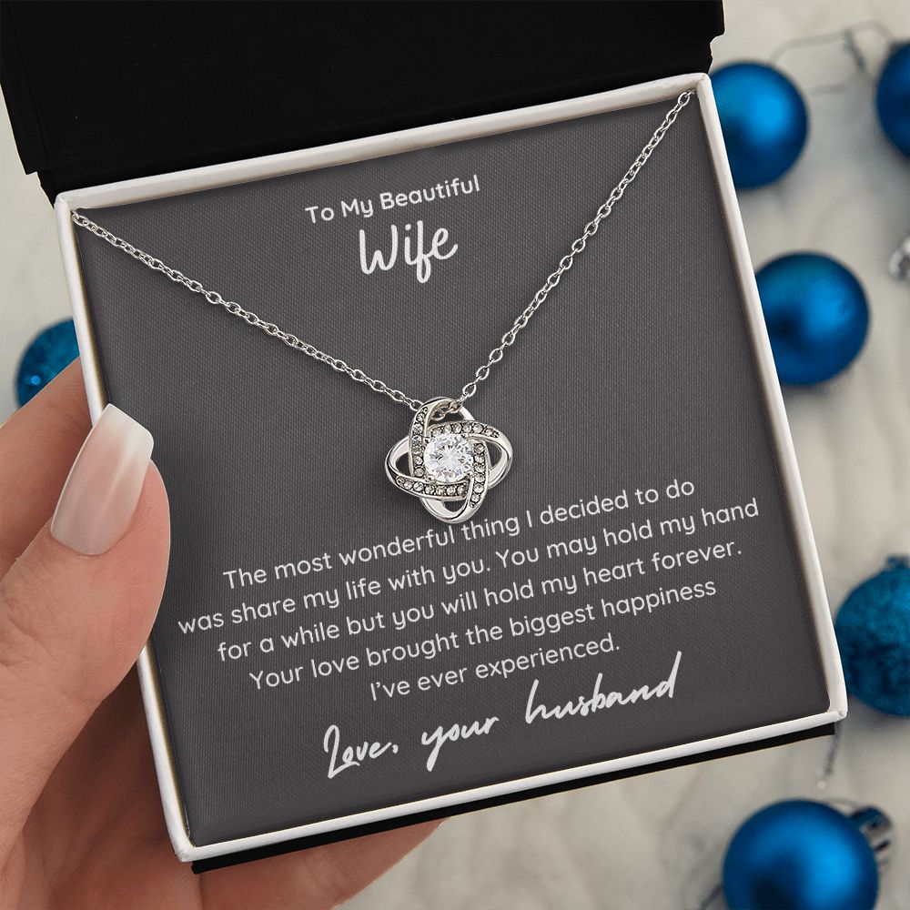 To My Beautiful Wife Love Knot Necklace