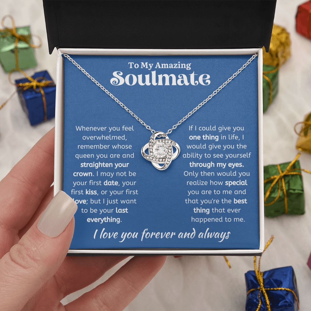To My Amazing Soulmate Love Knot Necklace