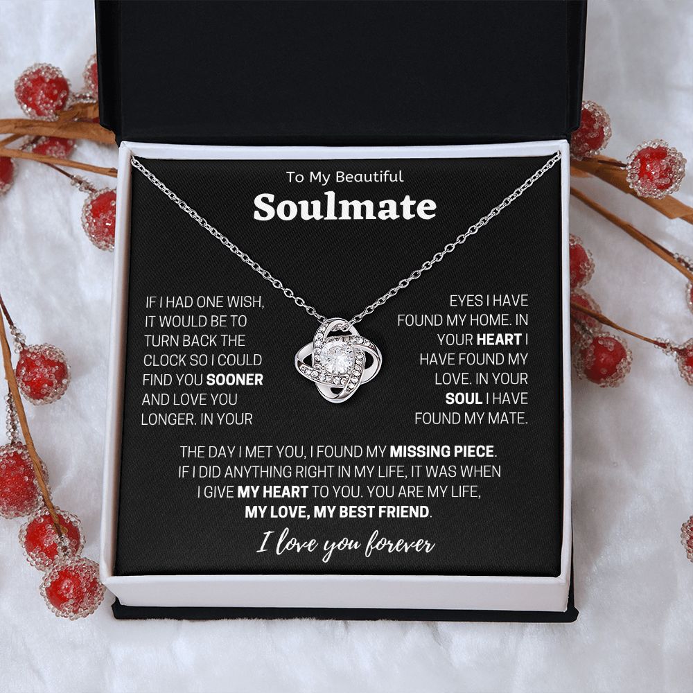 To My Beautiful Soulmate Love Knot Necklace