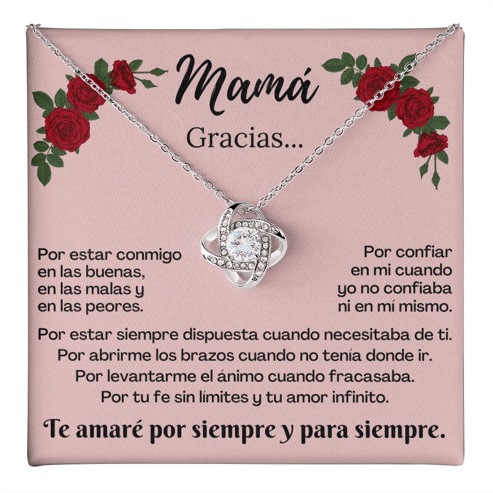 Mamá, Gracias / Collar Nudo de Amor/ Mensaje departe de un hijo.