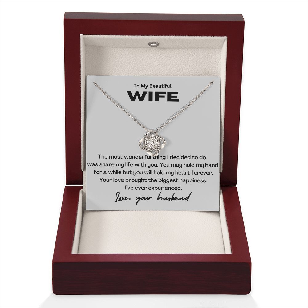 To My Beautiful Wife Love Knot Necklace