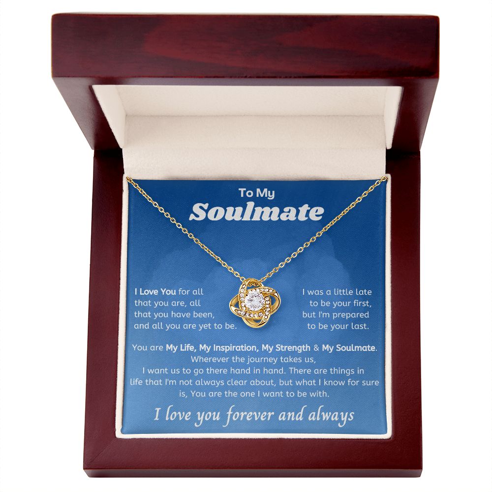 To My Soulmate Love Knot Necklace