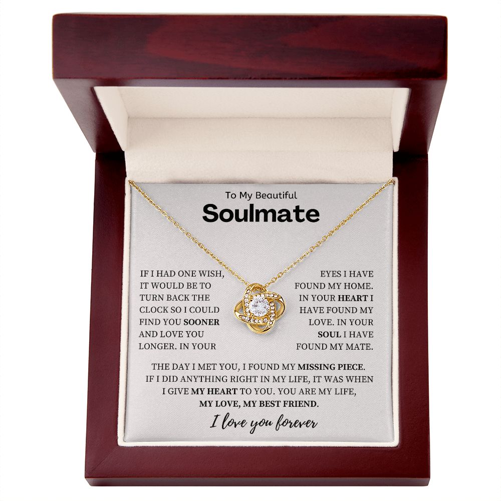 To My Beautiful Soulmate, Love Knot Necklace