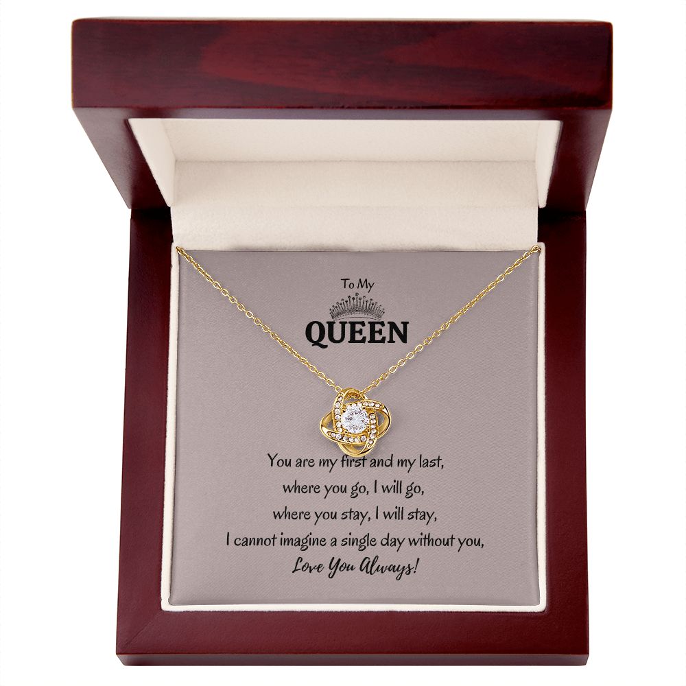 To My Queen Love Knot Necklace