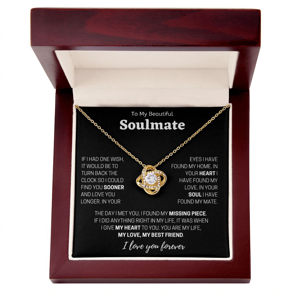 To My Beautiful Soulmate Love Knot Necklace