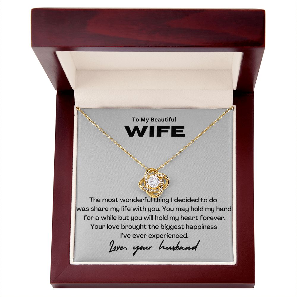 To My Beautiful Wife Love Knot Necklace