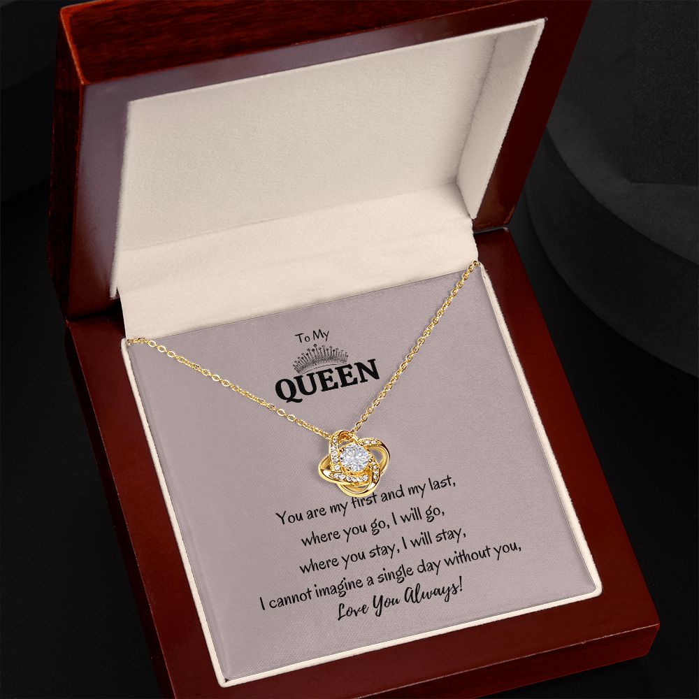 To My Queen Love Knot Necklace