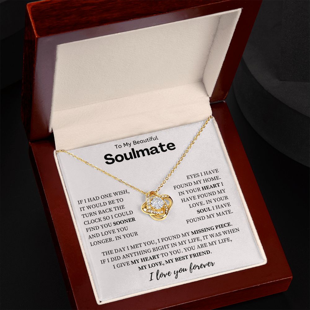 To My Beautiful Soulmate, Love Knot Necklace
