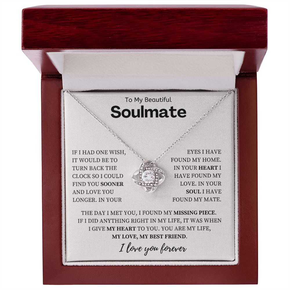 To My Beautiful Soulmate, Love Knot Necklace