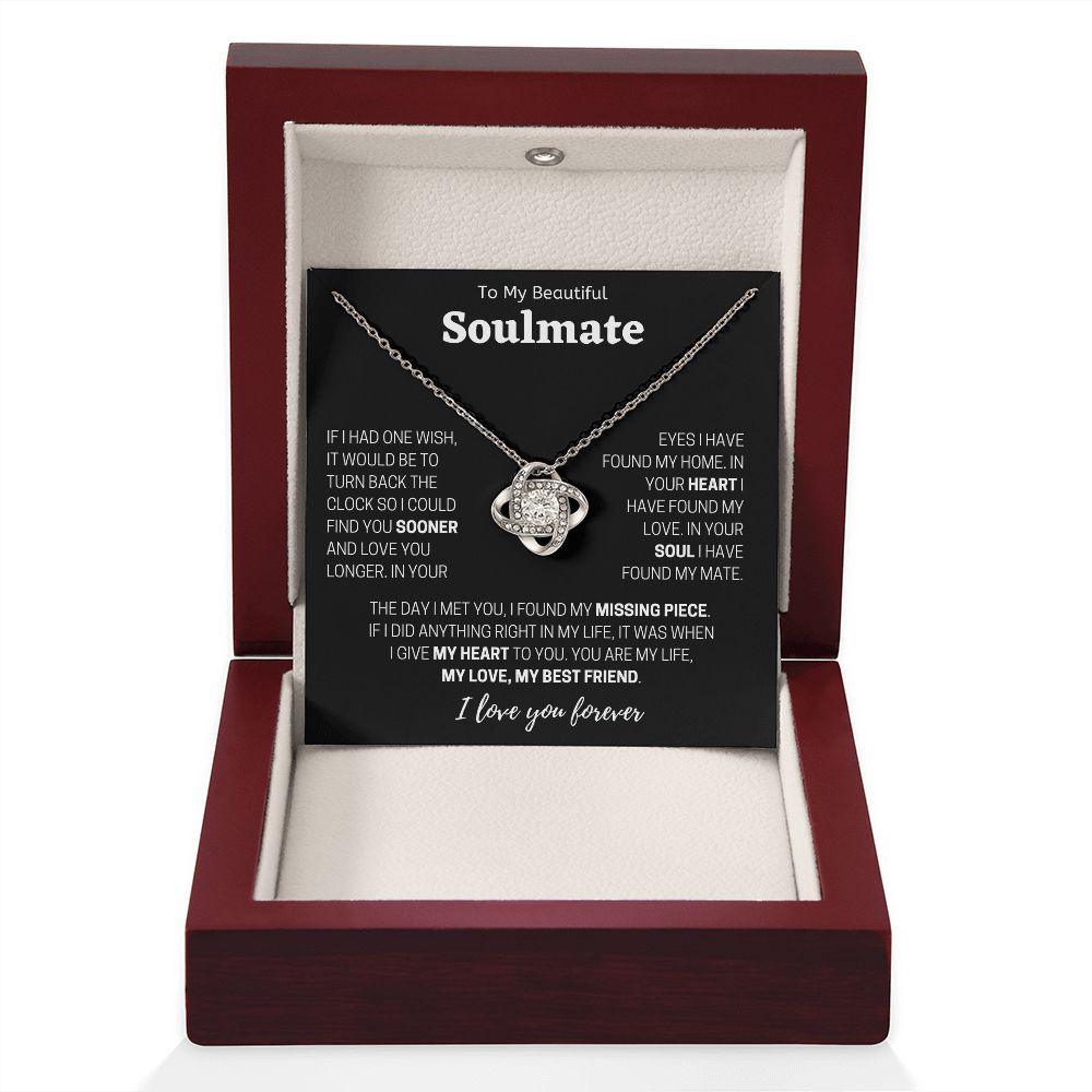 To My Beautiful Soulmate Love Knot Necklace