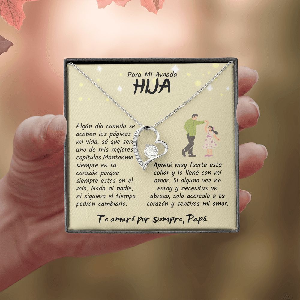 Para Mi Amada Hija, Te amaré por siempre Papá, Collar Amor Eterno