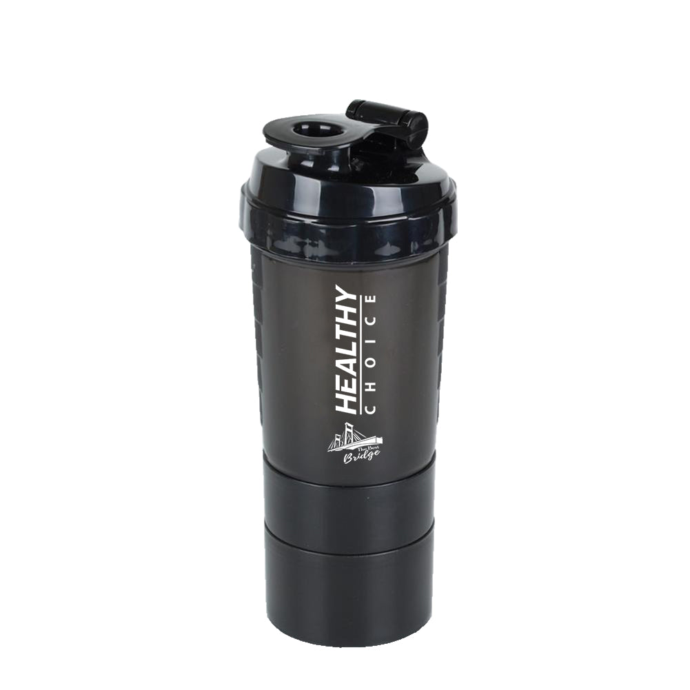 3 in 1 Shake Sport Fitness Gym Drinking Water Bottle, 500ml, 20oz.