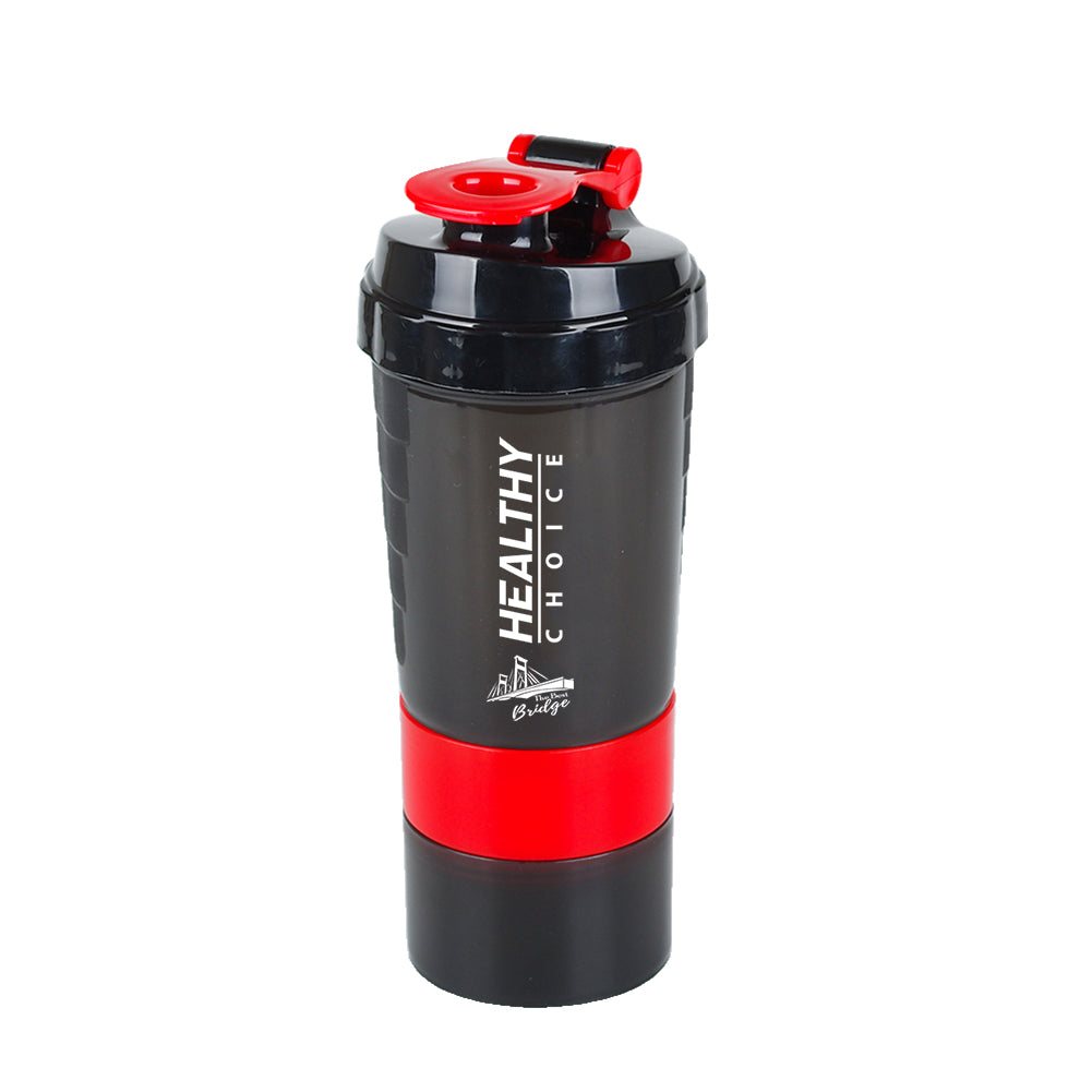 3 in 1 Shake Sport Fitness Gym Drinking Water Bottle, 500ml, 20oz.