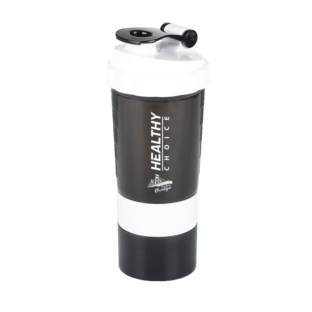3 in 1 Shake Sport Fitness Gym Drinking Water Bottle, 500ml, 20oz.