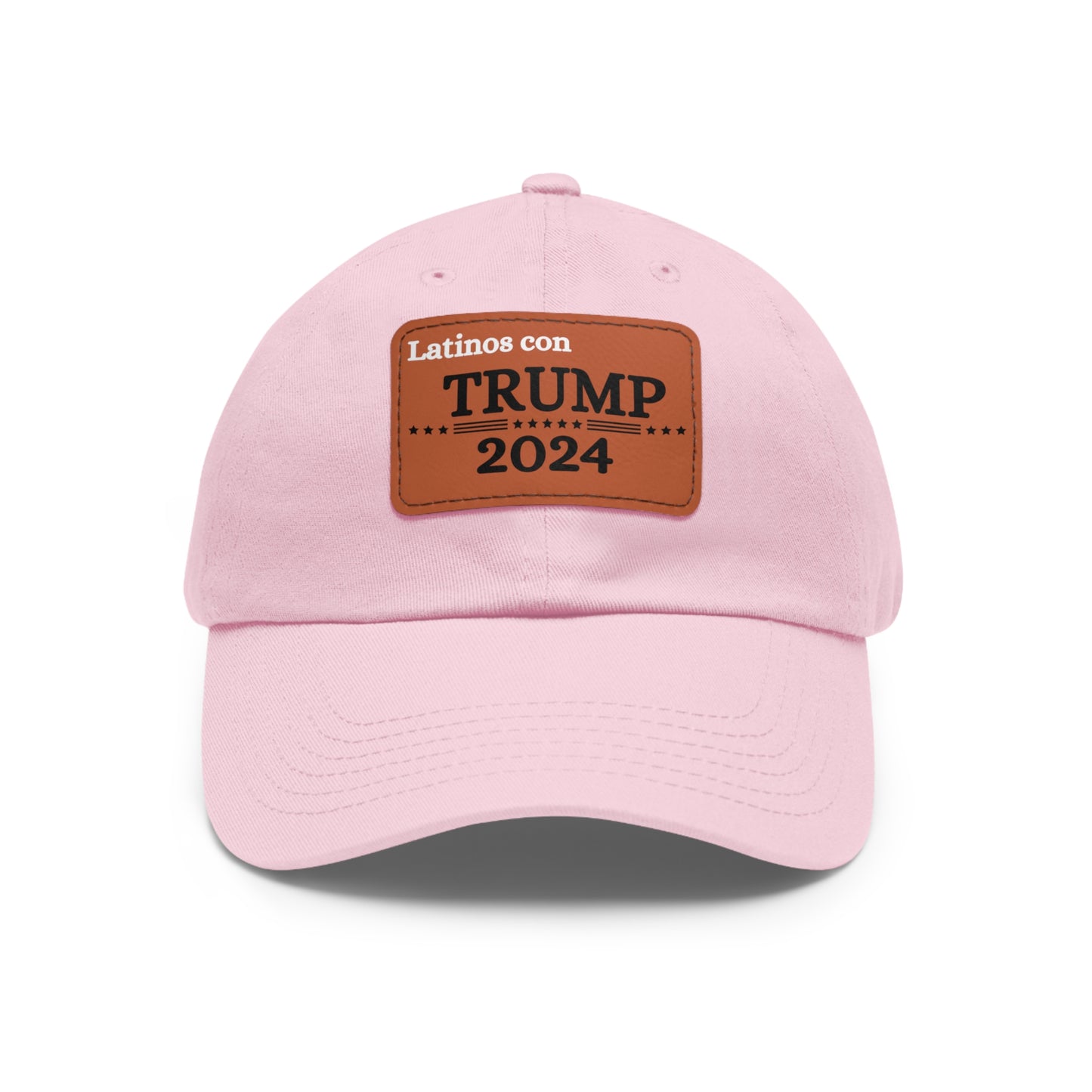 Dad Hat with Leather Patch Latinos con Donald Trump 2024 (Rectangle)