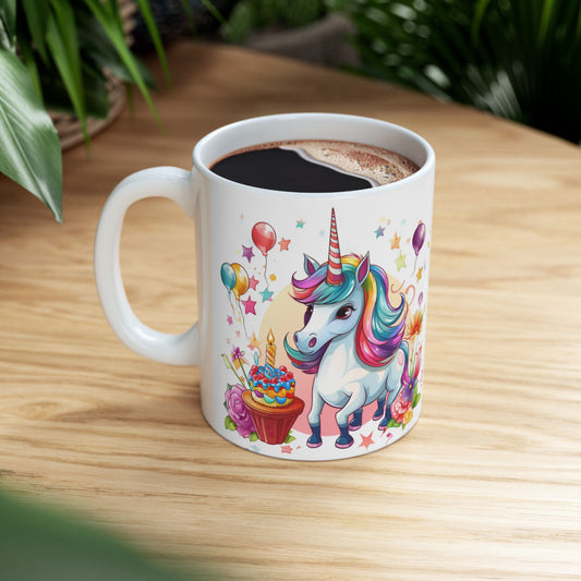 Unicorn Birthday Coffee Mug, Ceramic Mug 11oz