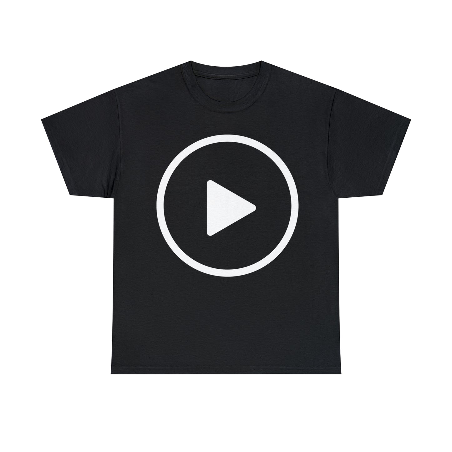 Play Button, Play On, Turn On, Play Icon, You Tube Play, Unisex Heavy Cotton Tee