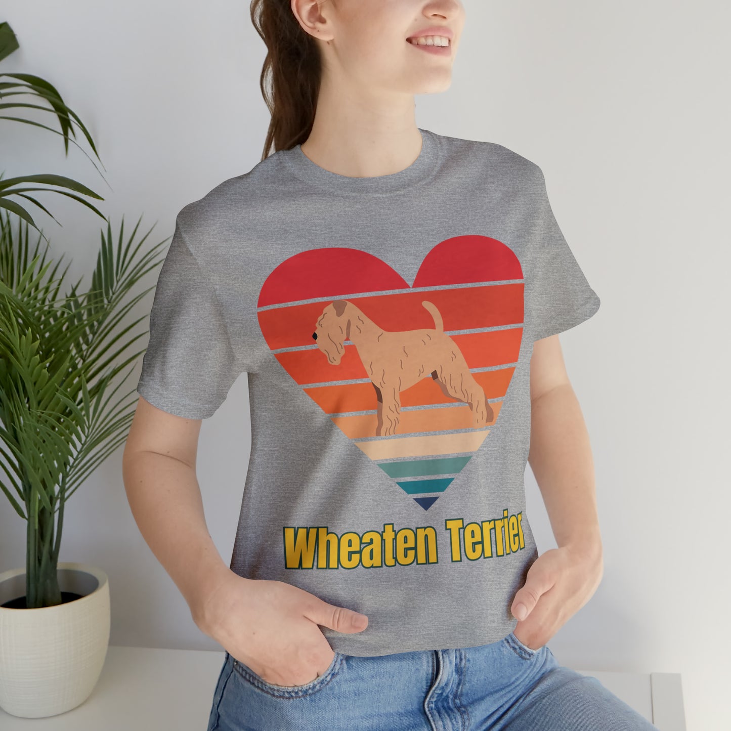 Wheaten Terrier Sunset Retro, Wheaten Lovers, Wheaten Terrier dog T-Shirt, Soft Coaten Wheaten Terrier Shirt, Love My Wheaten Terrier