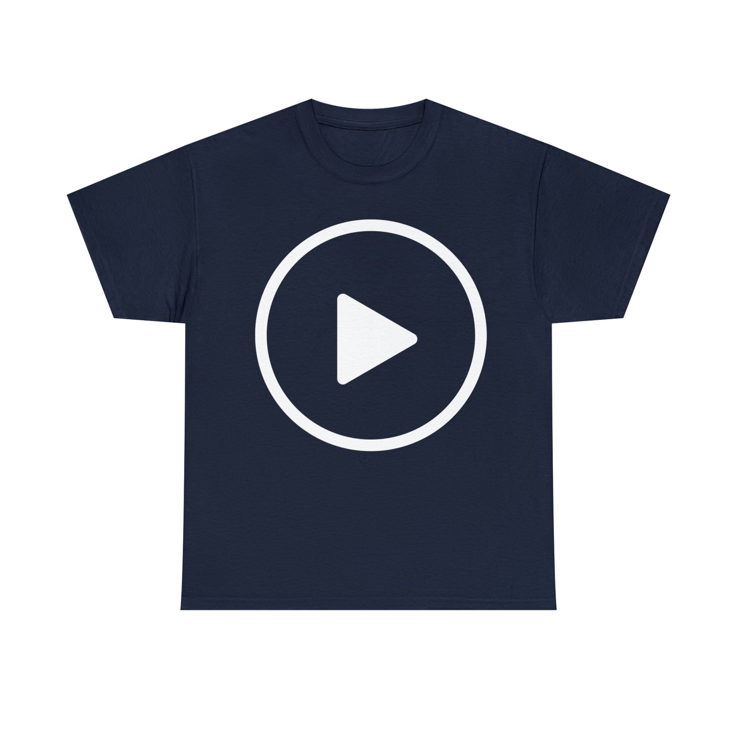 Play Button, Play On, Turn On, Play Icon, You Tube Play, Unisex Heavy Cotton Tee