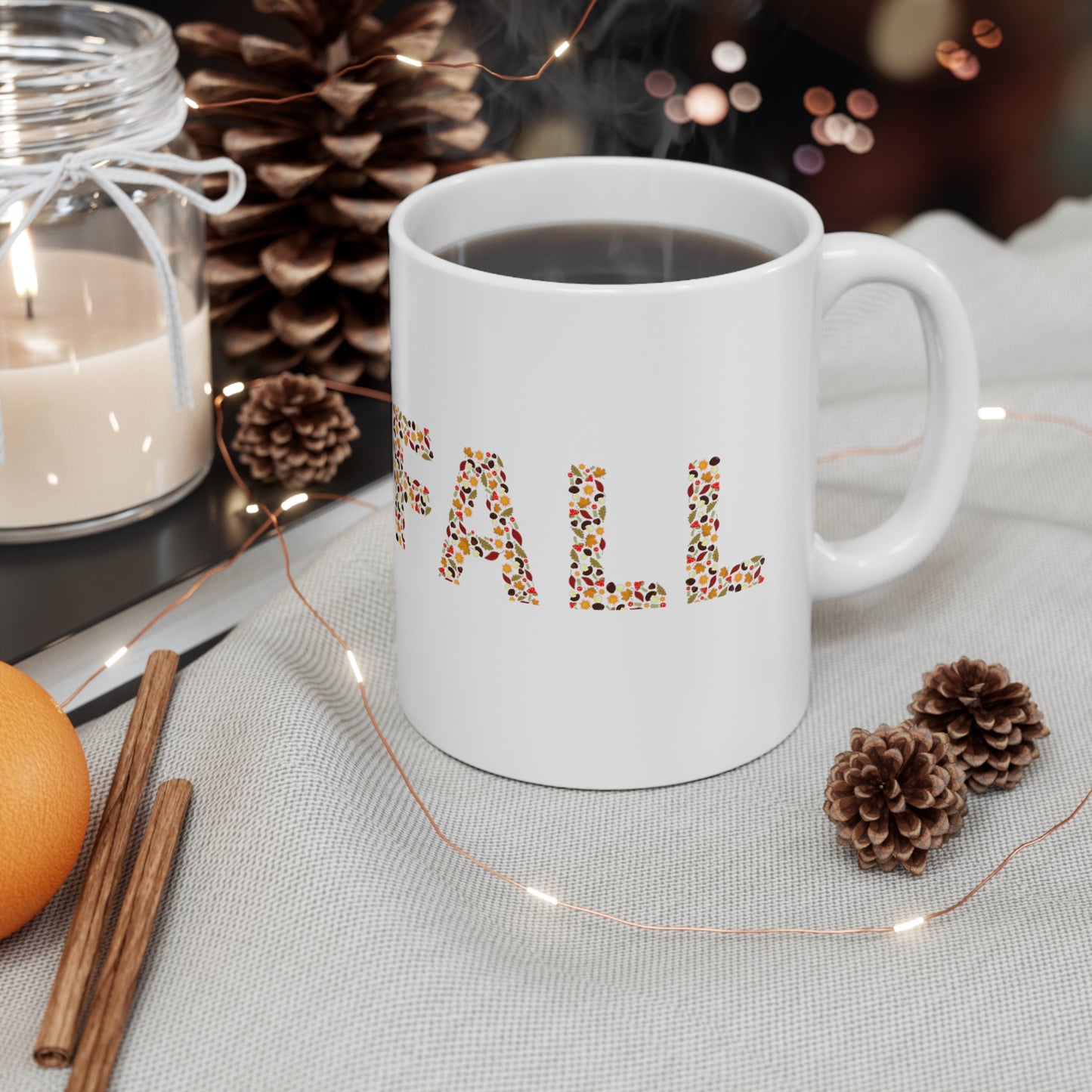 FALL Coffee Mug, Welcome Fall, Ceramic Mug 11oz