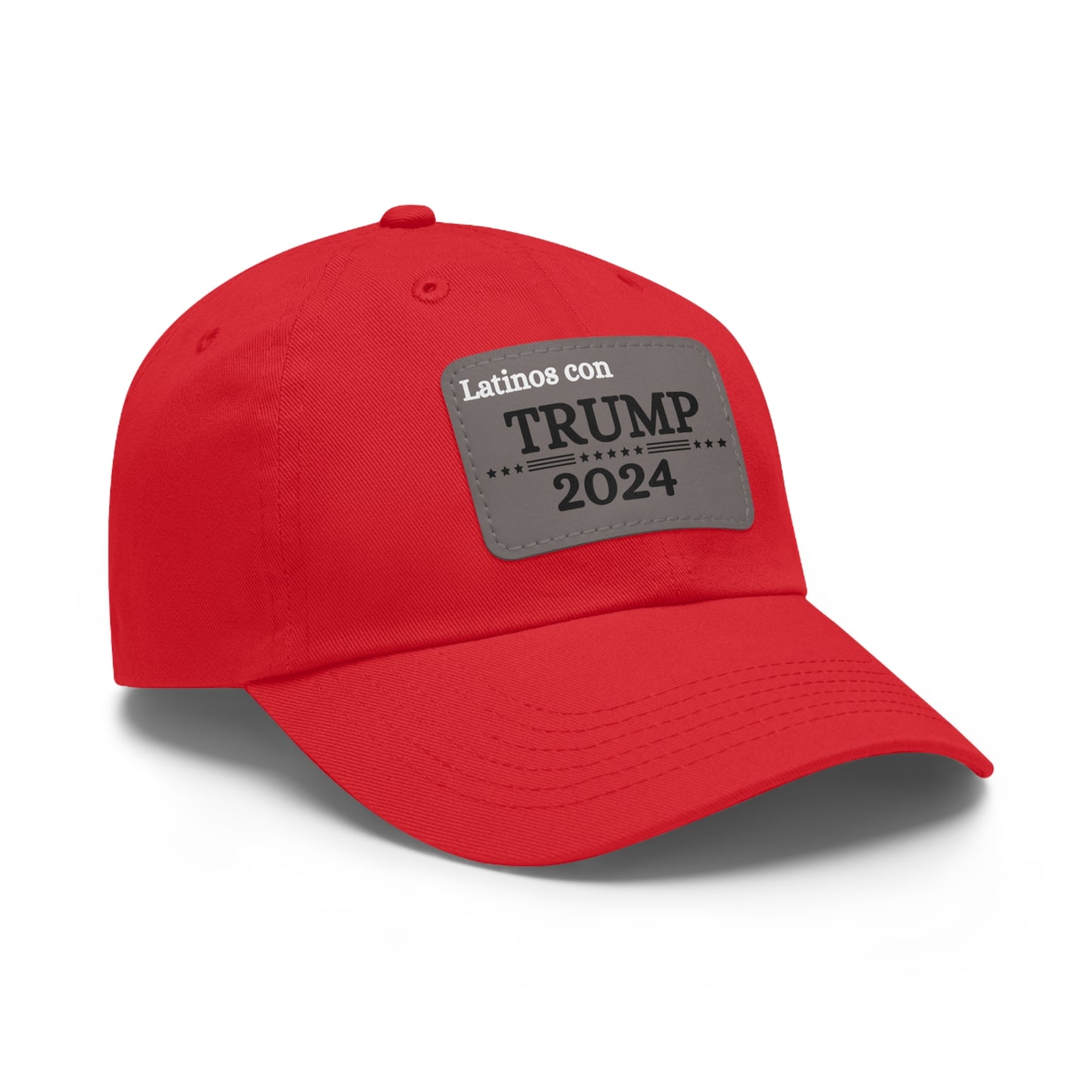 Dad Hat with Leather Patch Latinos con Donald Trump 2024 (Rectangle)