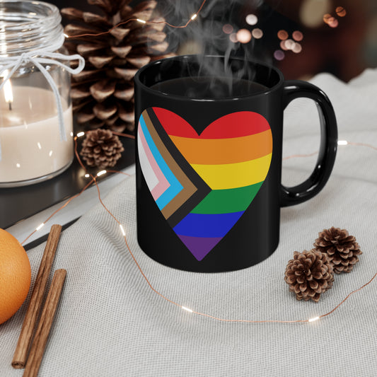 LGBTQ+, 11oz Black Mug, Love is Love