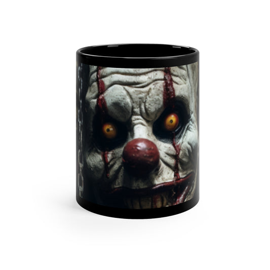 Spooky Clown Halloween 11oz Black coffee Mug