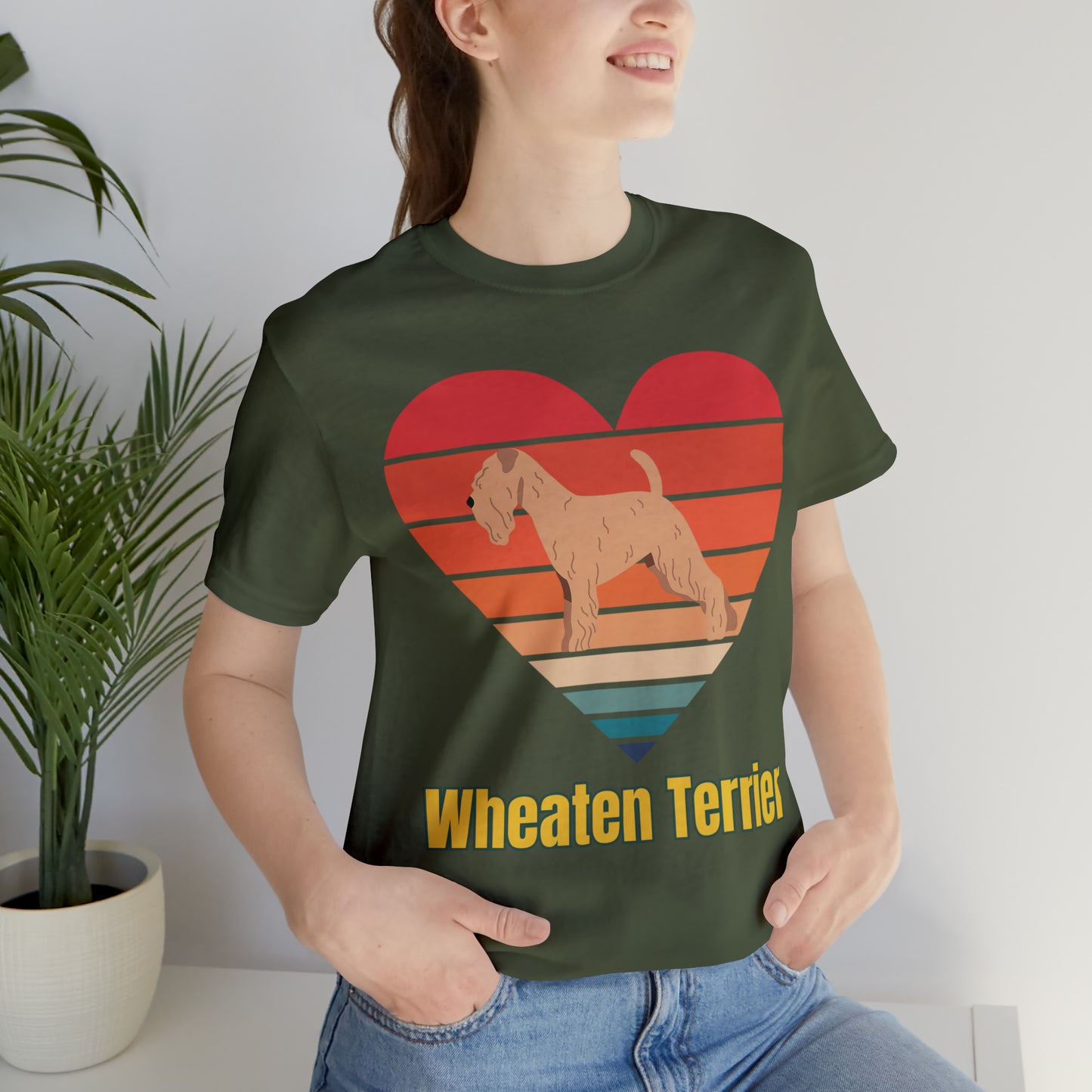 Wheaten Terrier Sunset Retro, Wheaten Lovers, Wheaten Terrier dog T-Shirt, Soft Coaten Wheaten Terrier Shirt, Love My Wheaten Terrier