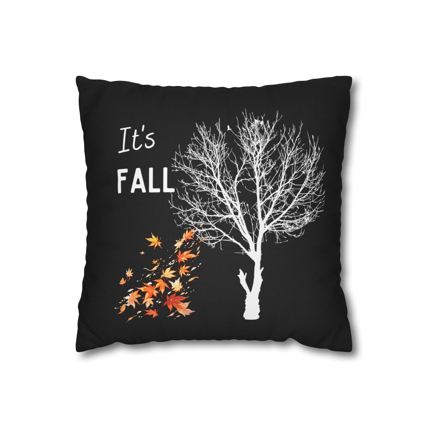 It's Fall, Black pillow cover double sided prints designs, 14x14 Spun Polyester Square Pillow Cover