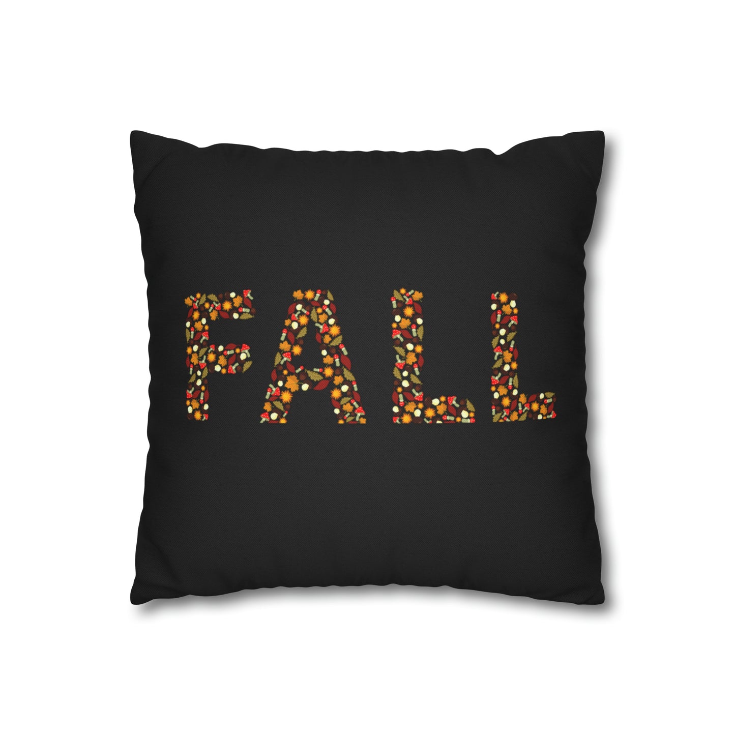 It's Fall, Black pillow cover double sided prints designs, 14x14 Spun Polyester Square Pillow Cover