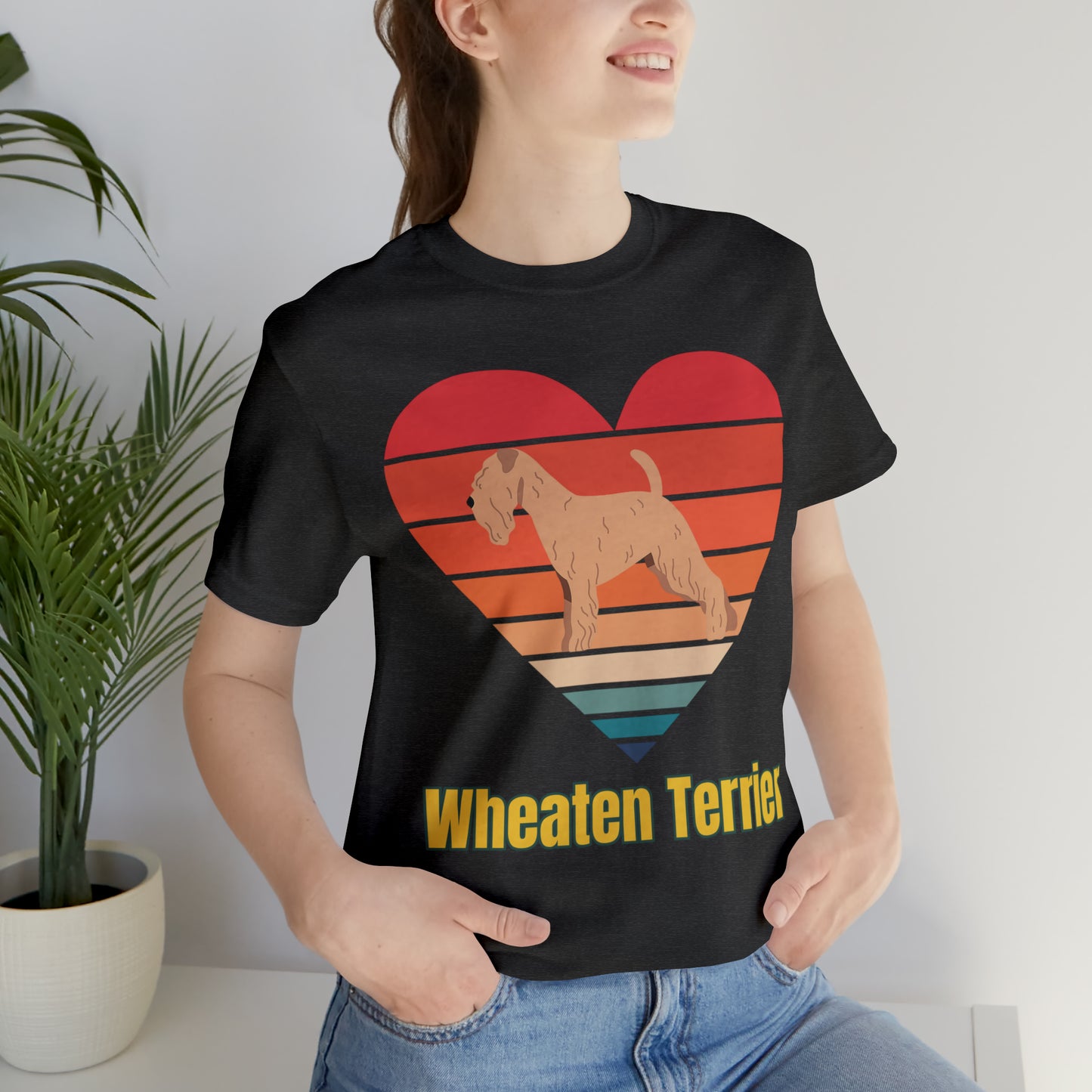 Wheaten Terrier Sunset Retro, Wheaten Lovers, Wheaten Terrier dog T-Shirt, Soft Coaten Wheaten Terrier Shirt, Love My Wheaten Terrier