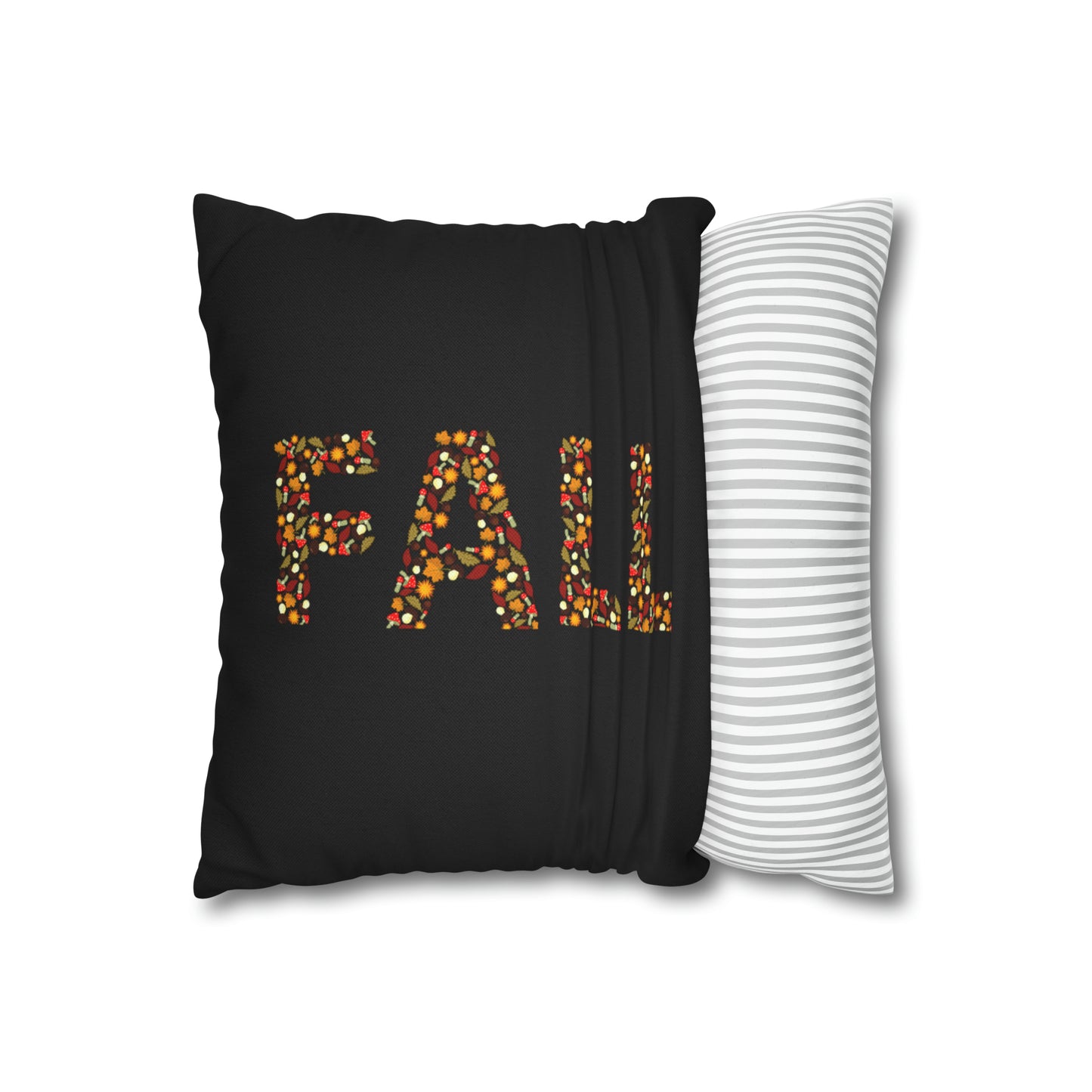 It's Fall, Black pillow cover double sided prints designs, 14x14 Spun Polyester Square Pillow Cover