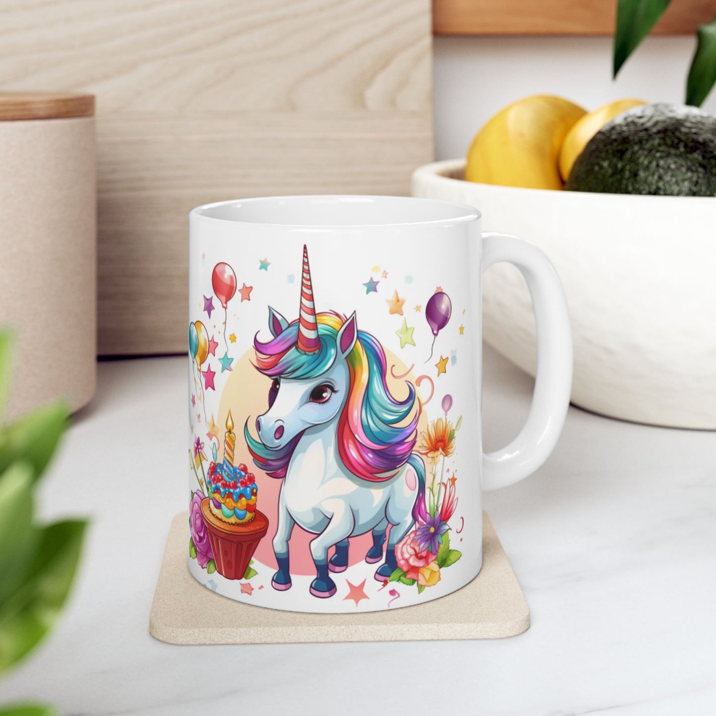 Unicorn Birthday Coffee Mug, Ceramic Mug 11oz