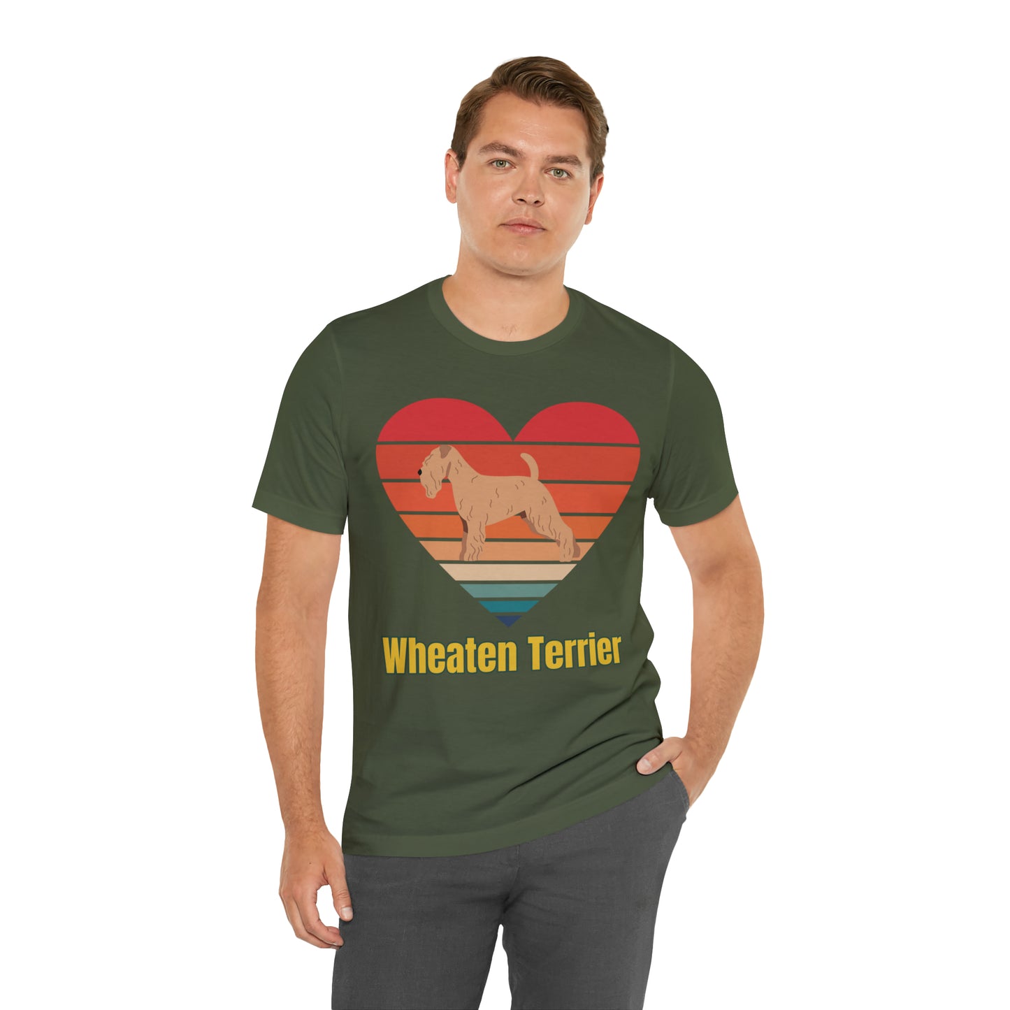 Wheaten Terrier Sunset Retro, Wheaten Lovers, Wheaten Terrier dog T-Shirt, Soft Coaten Wheaten Terrier Shirt, Love My Wheaten Terrier