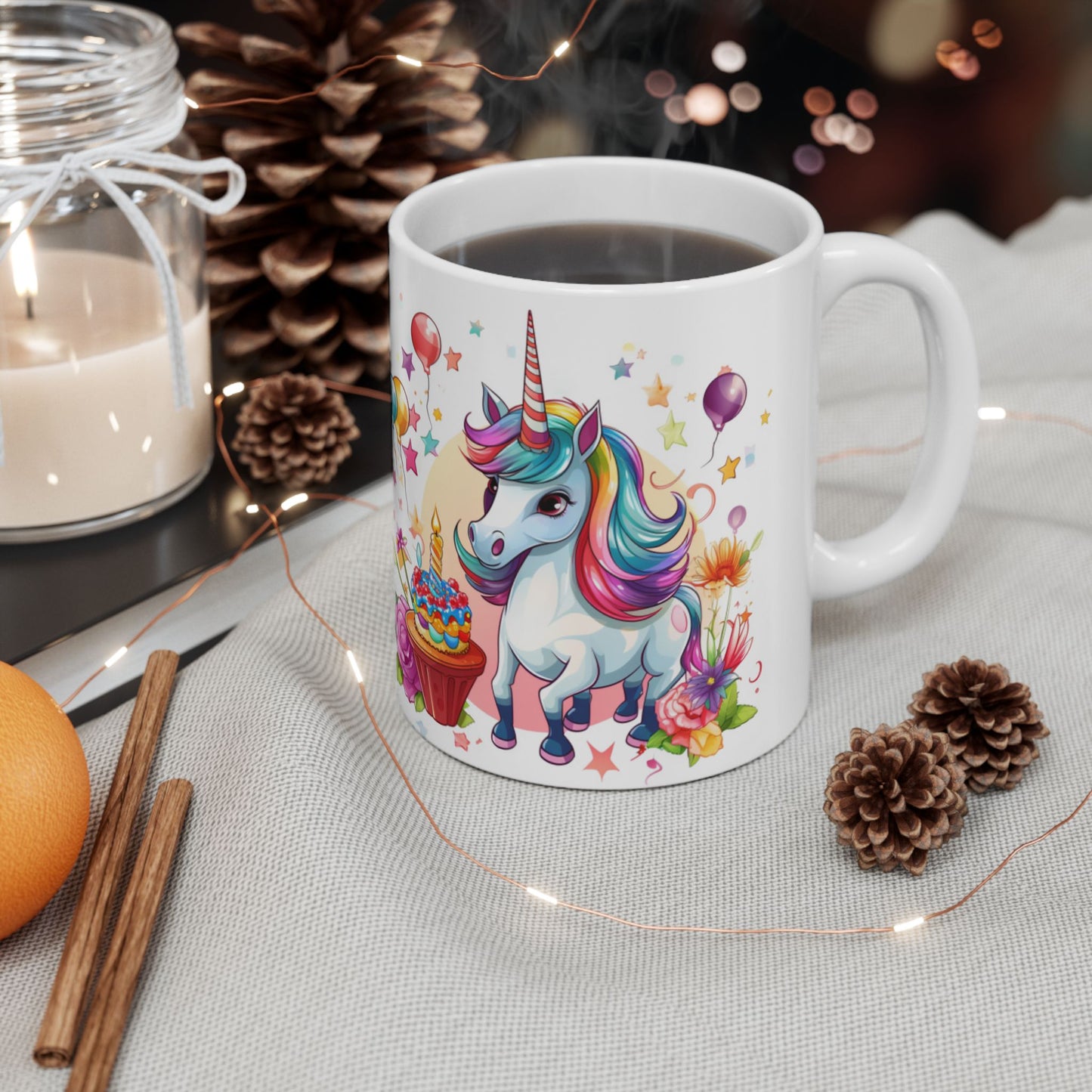 Unicorn Birthday Coffee Mug, Ceramic Mug 11oz