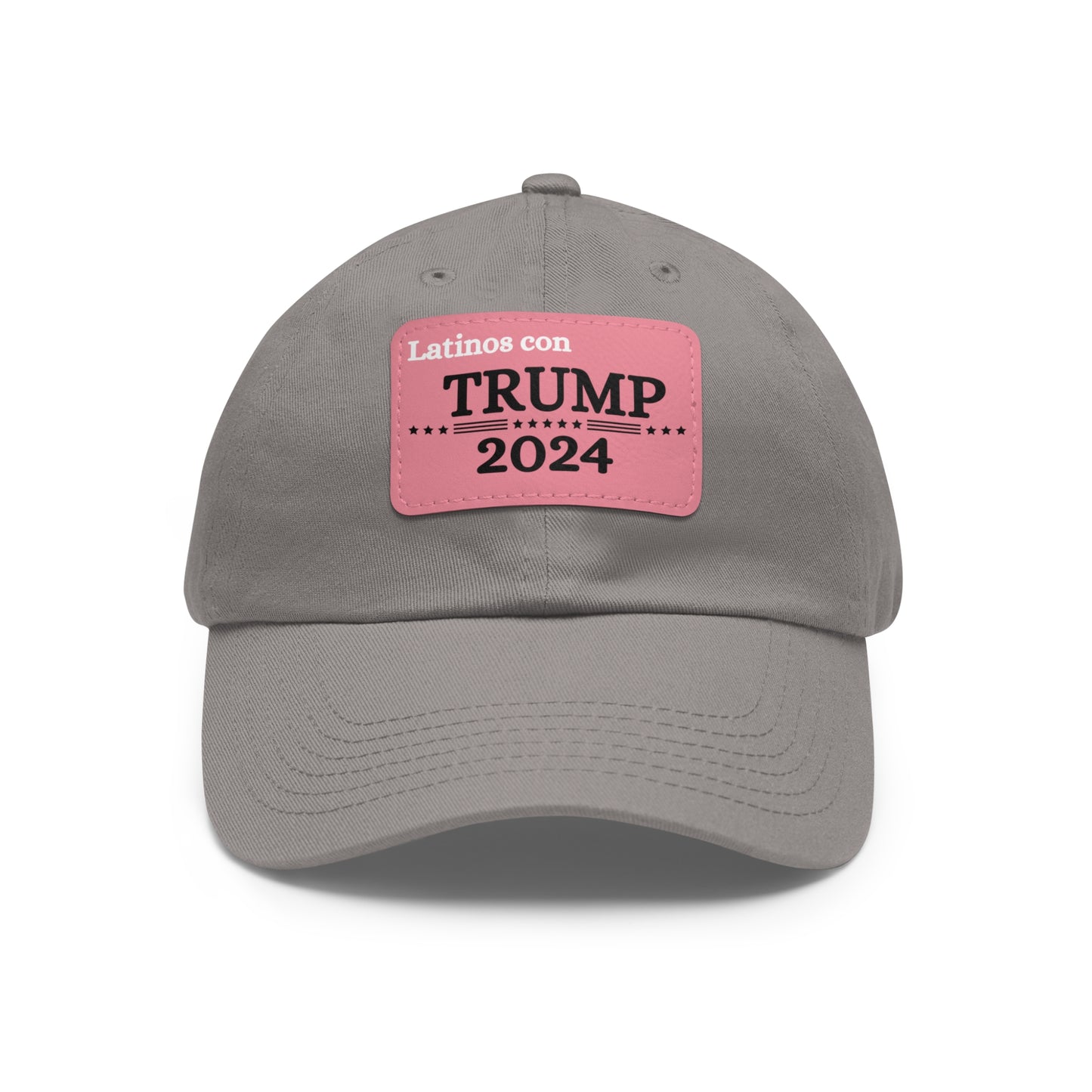 Dad Hat with Leather Patch Latinos con Donald Trump 2024 (Rectangle)