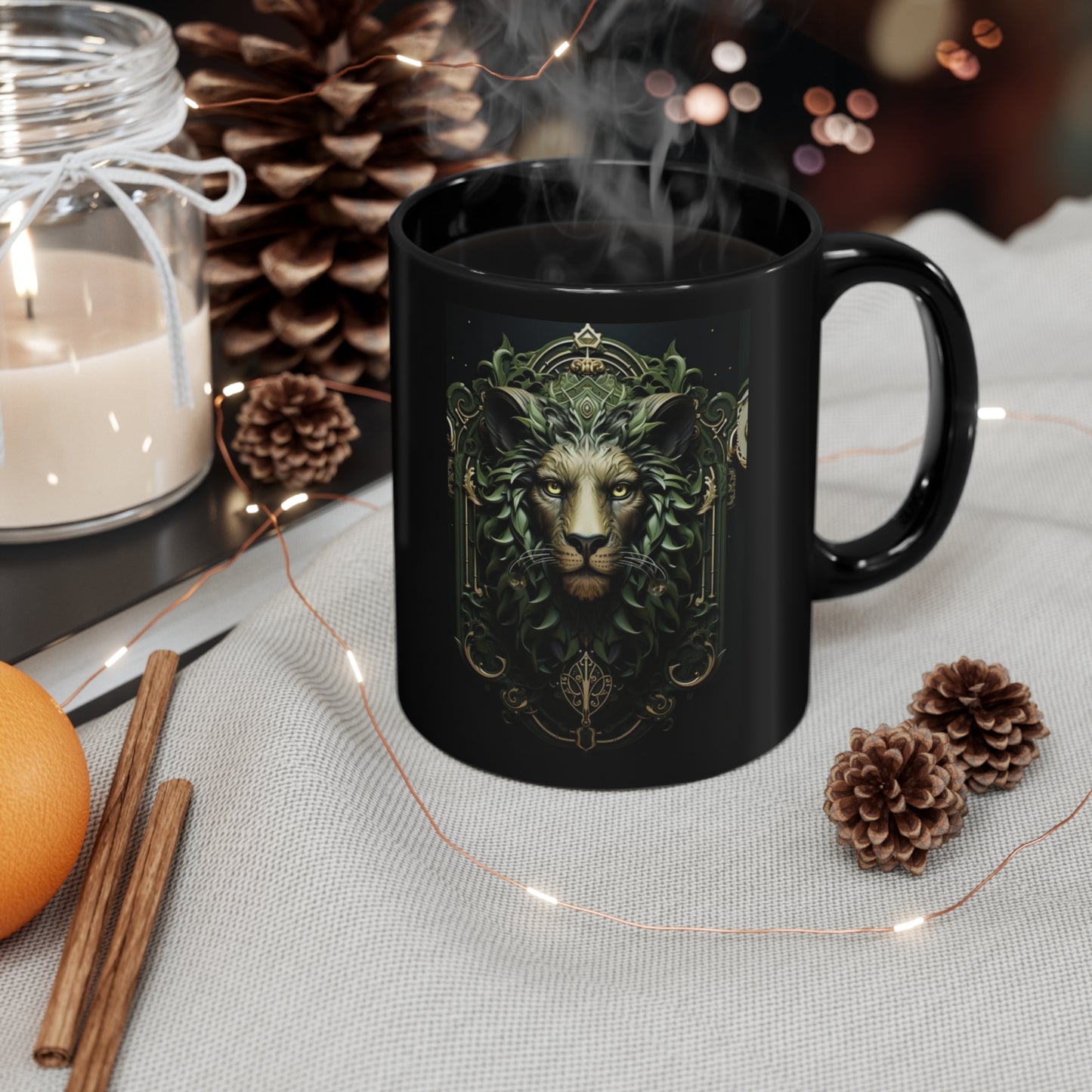 Lion Majestic King, 11oz Black Mug