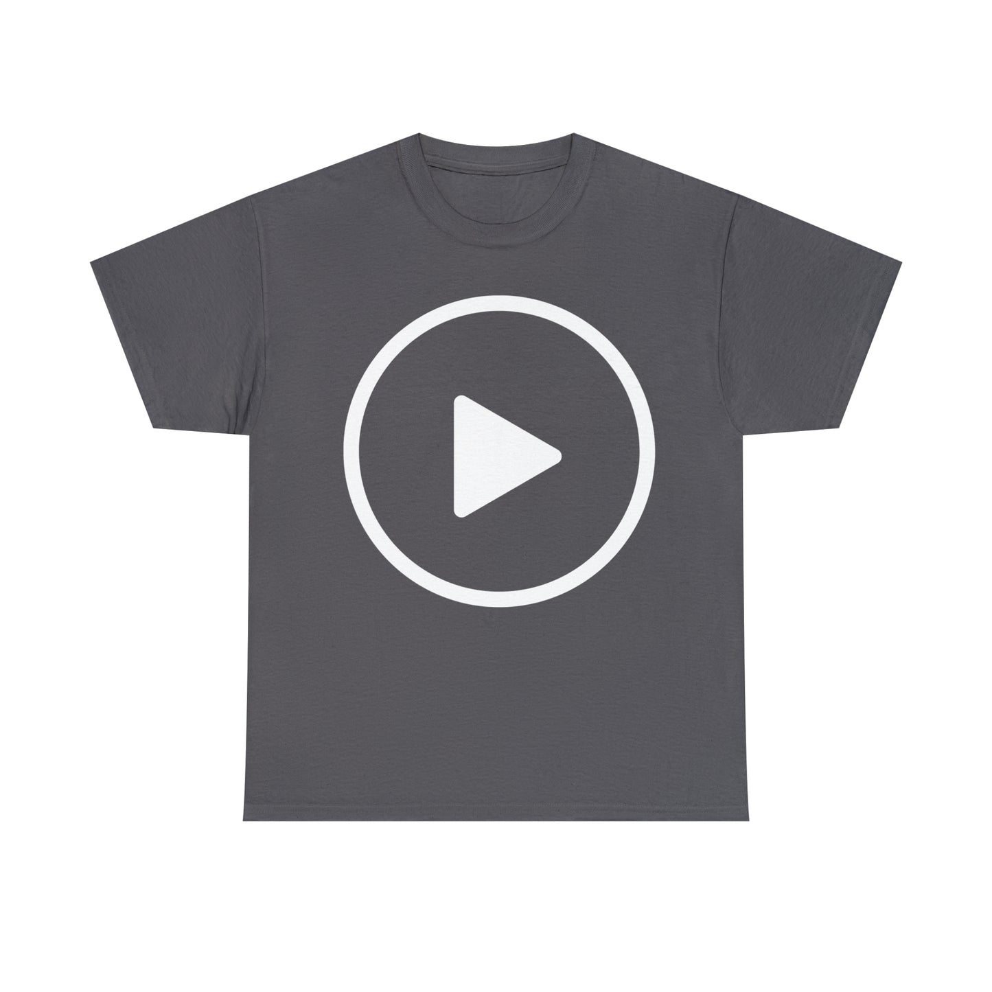 Play Button, Play On, Turn On, Play Icon, You Tube Play, Unisex Heavy Cotton Tee