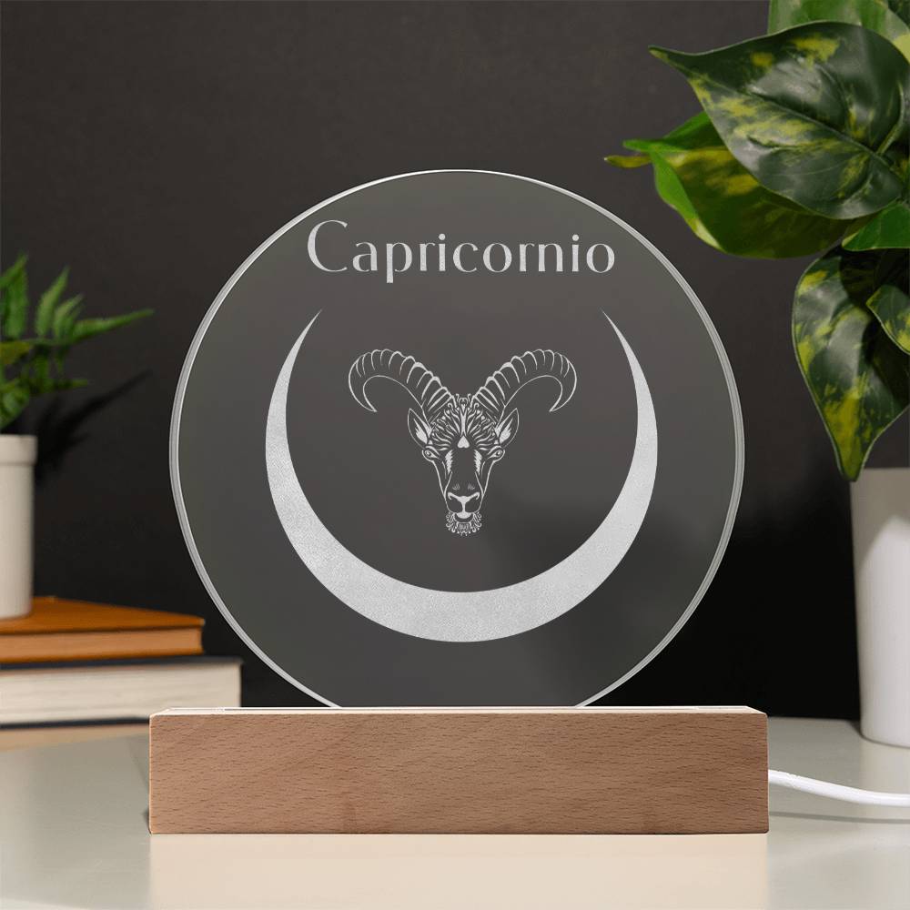 Capricornio - LED -  Placa de Acrílico Grabada