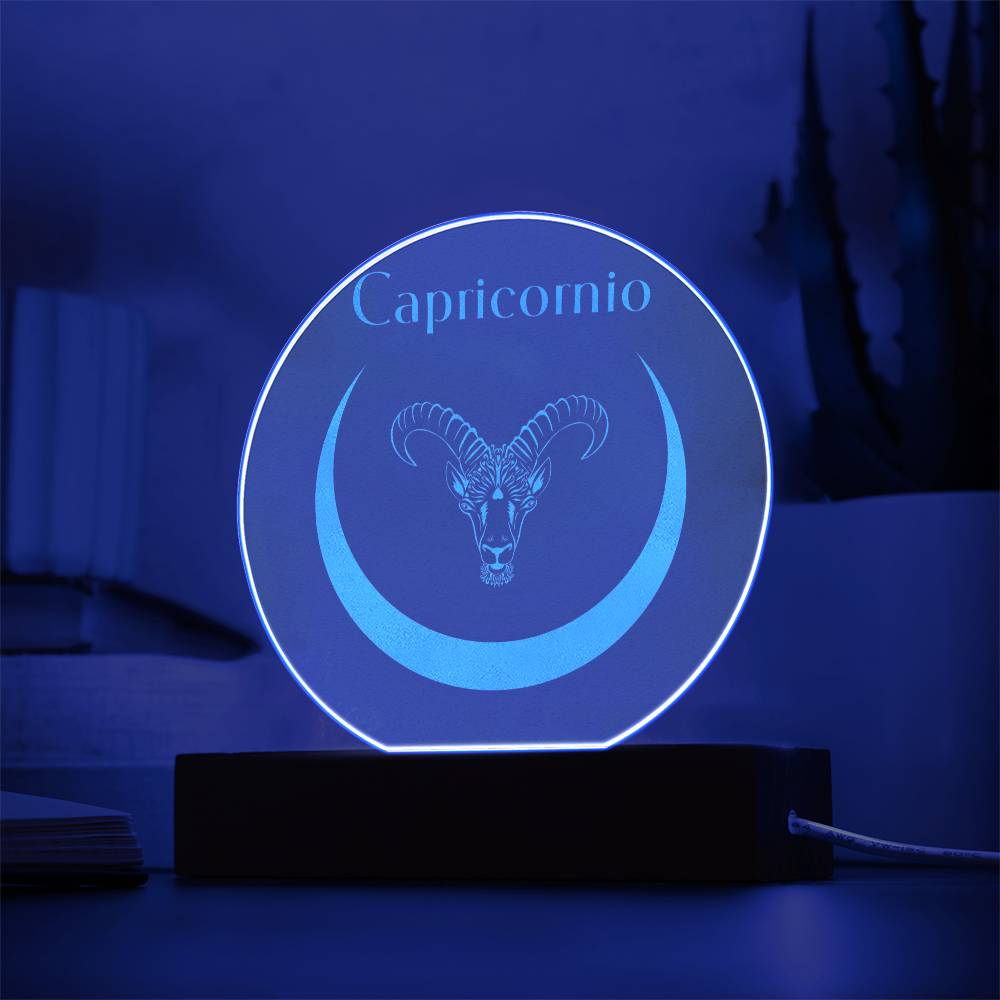 Capricornio - LED -  Placa de Acrílico Grabada