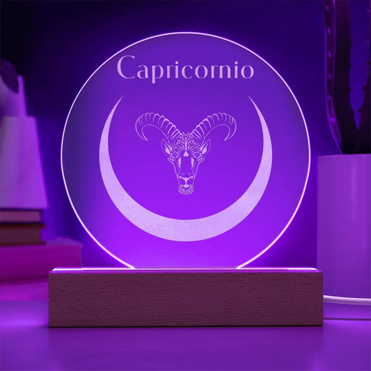 Capricornio - LED -  Placa de Acrílico Grabada